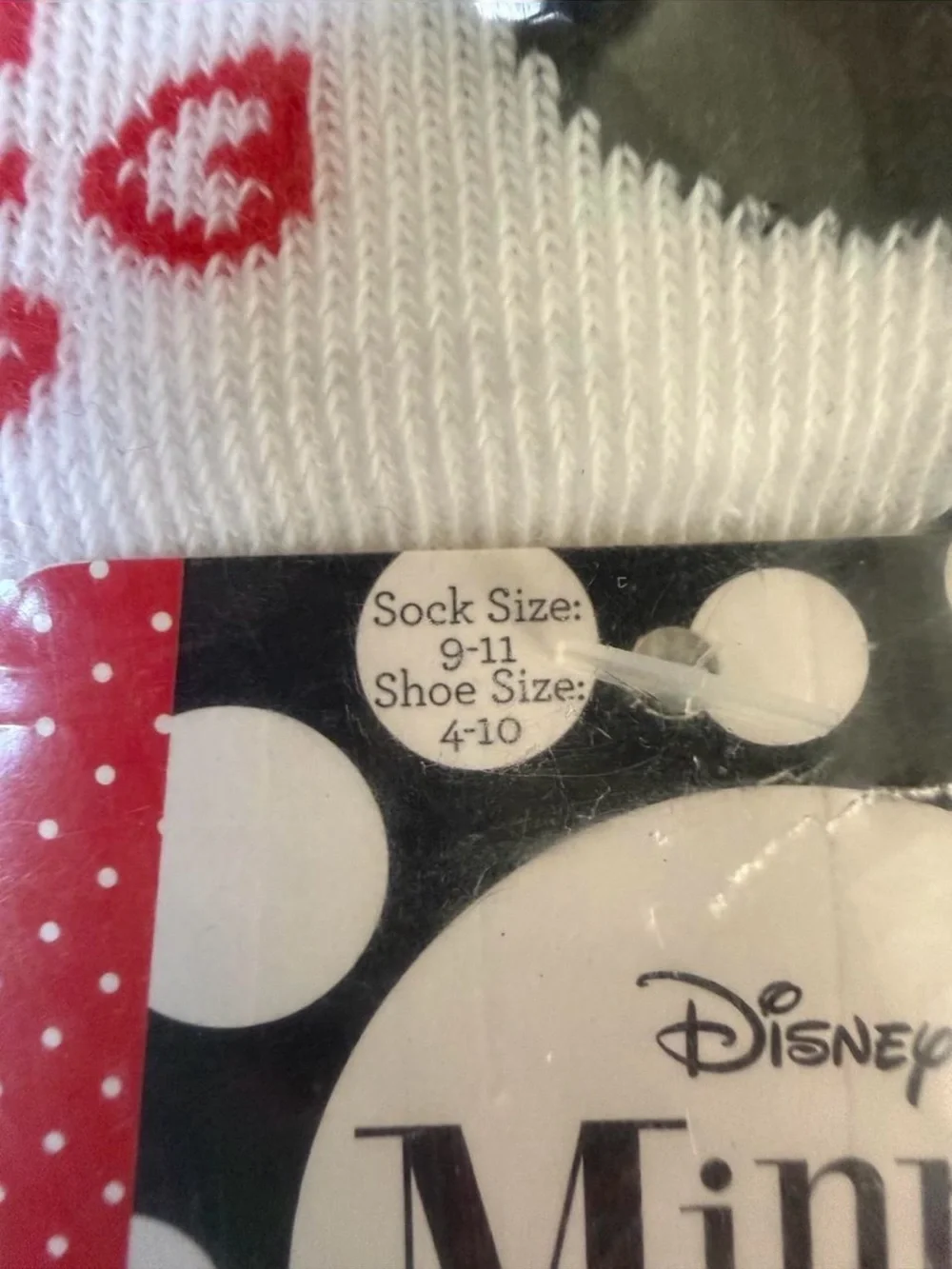 Disney Minnie Mouse 5 Pairs No-Show Socks - White, Red, Black Womens Size 4-10